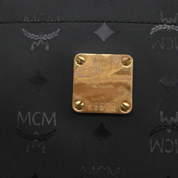 MCM Vicetos Logogram Shoulder Bag PVC Black Gold Auth - Picture 11 of 15